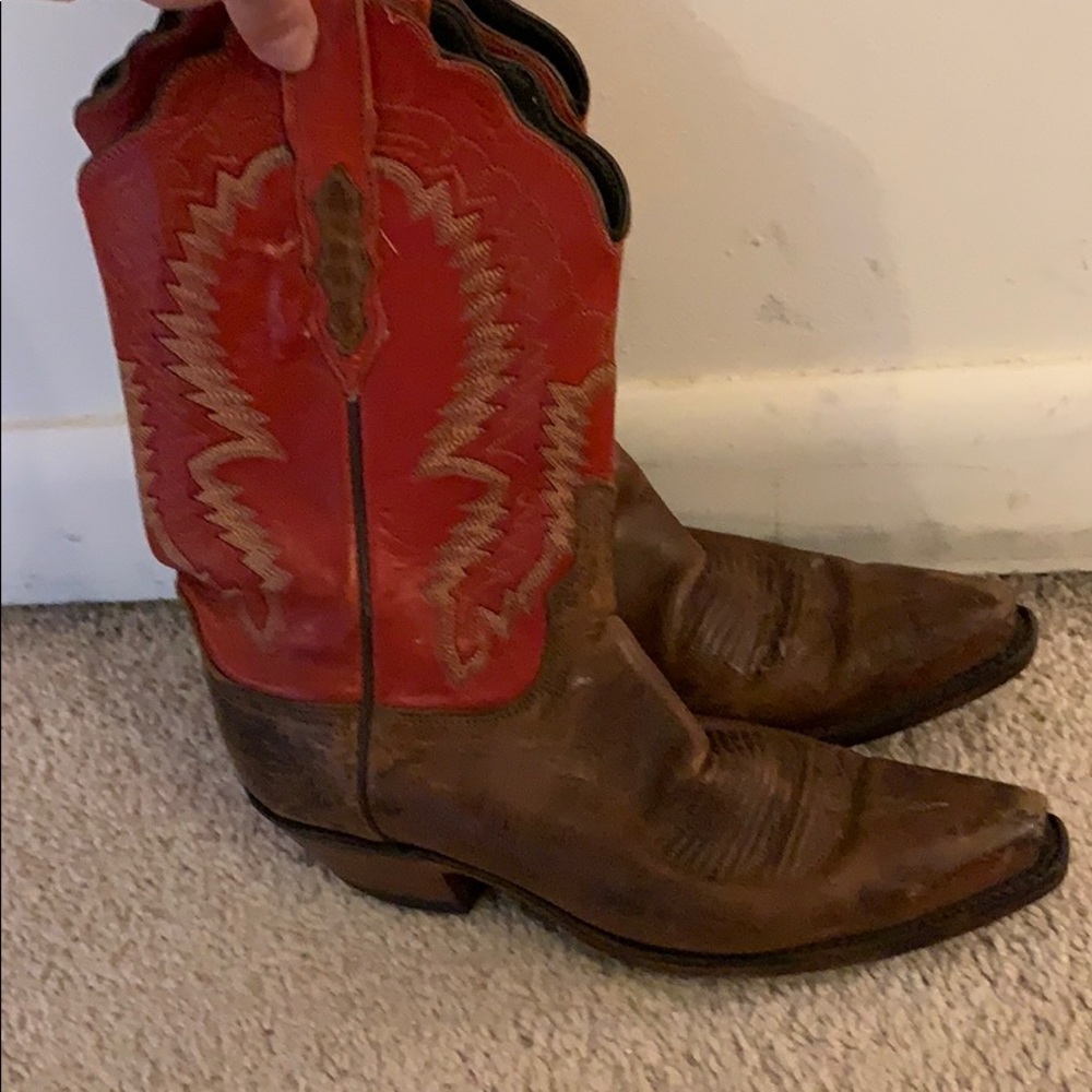 Vintage red and brown women’s cowboy boots 7.5